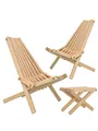 Produktbild: holz4home® Skandinavisches Liegestuhl Set aus massivem Kiefernholz Holzstuhl I Wellnessstuhl Stuhl für Garten, Terrasse Wellnessbereich I Sitzgruppe