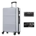 Produktbild: YONSLY Premium Reisekoffer TSA-Schloss,YKK-Reißverschluss Hartschalen-Koffer Trolley Rollkoffer Suitcase Handgepäck 4 Rollen (Silber, XL)