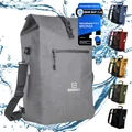Produktbild: Bronea 3 in 1 Fahrradtasche Wasserdicht - 28L - Kombi Rucksack & Umhängetasche - Gepäckträgertasche für Fahrrad - TPU600 Material - Integrierte Laptoptasche - Schnellmontage an Gepäckträger | GRAU