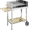 Produktbild: GLÜHZONE HKG 500 - Grill Edelstahl - XXL Grillwagen Holzkohle (groß, fahrbar, mit Holzablage) - für Garten & Balkon