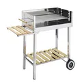 Produktbild: GLÜHZONE HKG 500 - Grill Edelstahl - Grillwagen Holzkohle fahrbar mit Holzablage