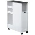 Produktbild: Küchenwagen Servierwagen grau weiß Kunststoff MDF-Platte 60x25x86 cm Rollenwagen