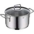 Produktbild: Silit Extra Cook, Kochtopf 20 cm mit Glasdeckel, Innenskalierung, breiter Schüttrand, hochwertiger spülmaschinenfester Crominox-Edelstahl, Bratentopf groß, optimale Wärmeverteilung, Induktion