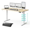 Produktbild: NOJO LIGHT Schreibtisch Höhenverstellbarer Elektrisch Stabil Ergonomisch Für Gamer Home-Office MemorySystem 140 x 70 cm 70kg Tragkraft Weiß Hell... - Weiß