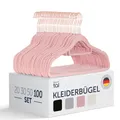 Produktbild: Blumtal Kleiderbügel 100 Stück - Samtbezogene, 360° drehbar und belastbar - Platzsparend und rutschfest - Rosa Farbe