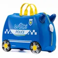 Produktbild: Trunki Handgepäck Und Kinderkoffer zum Draufsitzen | Kinder Risen Geschenk für Mädchen Und Jungen | Trolley Percy das Polizeiauto (Blau)