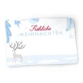 Produktbild: itenga 50x Sticker Geschenkaufkleber Frohe Weihnachten Hirsch rechteckig 6x4cm