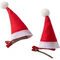 Produktbild: 2er Set Haarklammern Weihnachtsmütze Mini Nikolausmütze Haarclip Haarspange X...