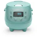 Produktbild: Reishunger Digitaler Mini Reiskocher und Dampfgarer, Mint - Timer - kleiner Multikocher, 8 Programme, 7-Phasen-Kochtechnologie, 1-3 Personen