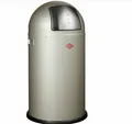 Produktbild: WESCO Abfallsammler 175831-03 PUSHBOY in NEUSILBER mit 50 Liter Volumen und Klappdeckel / Abfalleimer / Mülleimer