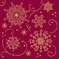 Produktbild: Mank Serviette Airlaid Cristal in Bordeaux, 40 x 40 cm, 50 Stück - Weihnachten Schneeflocken