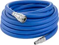 Produktbild: Poppstar Druckluftschlauch 10 m (Hybrid PVC mit Gewebe, Innendurchmesser 9,2mm mit Schnellkupplung & Kupplungsstecker) bis 20 bar, blau