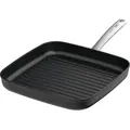 Produktbild: BergHOFF Leo Grillpfanne, 28 cm, quadratisch, antihaft Keramikbeschichtung, 100 % recyceltes Aluminium, induktionsgeeignet, PFAS-frei, schwarz - Schwarz
