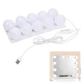 Produktbild: Jinlaili 10 LED Spiegelleuchte mit 3 Farbe, Hollywood-Stil Dimmbar Schminklicht, Schminktisch Leuchte, Makeup Lampe, Make Up Licht, Schminkleuchte, Spiegellampe für Kosmetikspiegel, Badzimmer Spiegel
