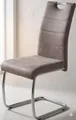 Produktbild: Flora 2 Vintage Beige Esszimmerstuhl Schwingstuhl mit Chromgestell