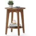 Produktbild: VASAGLE Beistelltisch, rund, mit unterer Ablage, modern, 40 x 50 cm braun runden | 50 cm x 40 cm