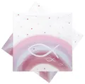 Produktbild: Servietten Fisch Rosa Regenbogen Tischdeko Kommunion Konfirmation Taufe 20 Stück