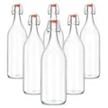 Produktbild: 6er Set 2 L Bügelflaschen aus Glas, leere Glasflaschen mit Bügelverschluss, Likörflaschen, Saftflaschen, Ölflaschen, Wasserflaschen zum Befüllen, für Sirup, Limonade, Bier, Saft, Öl und Liköre