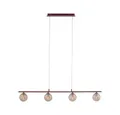 Produktbild: SellTec LED Pendelleuchte Pendellampe Greta Landhaus, wechselbares Leuchtmittel, 4x G9 / 2.5 Watt, 3000 Kelvin, rustikal, braun/gold, Kugel