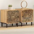 Produktbild: vidaXL Nachttische, 2er-Set, 40 x 33 x 46 cm, Massivholz Mangoholz