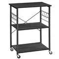 Produktbild: VASAGLE Küchenregal auf Rollen, Servierwagen mit 3 Ebenen, mit 6 Haken SKK060B42