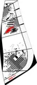 Produktbild: F2 Windsurf Segel Ride Komplett Rigg 6 qm Schwarz 2024/25
