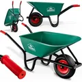 Produktbild: Schubkarre 100l Bauschubkarre Gartenschubkarre 250kg Belastbarkeit Luftreifen Stabil Kunststoffwanne - Gardebruk