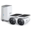 Produktbild: Baseus Überwachungskamera Set S1 Pro Outdoor mit H1 HomeStation und (2X batteriebetriebenen WLAN 3K Dual-Objektiv Überwachungskameras, Kabellose Installation, Zwei-Wege-Audio, KI-Bewegungserkennung) weiß
