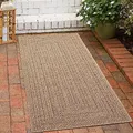 Produktbild: CARPETIA Robuster In- und Outdoor Teppich Läufer modern Jute Look wetterfest Balkon Terrasse Esszimmer 60x180 cm