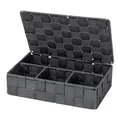 Produktbild: Wenko-Wenselaar GmbH & Co. KG WENKO Aufbewahrungskorb mit Deckel Adria Klein, mit 4 Fächern, Charmante Aufbewahrungsbox für Bad, Gäste-WC und den gesamten Haushalt, 1 Stück 24223100