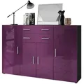 Produktbild: Vladon Highboard, Brombeere, Holzwerkstoff, 166.5x106.5x35 cm, Wohnzimmer, Kommoden & Sideboards, Highboards