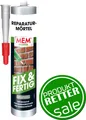 Produktbild: MEM Reparaturmörtel Fix & Fertig, Für Mauerwerksfugen & Ausbruchstellen, Innen & Außen, Überstreichbar, Schnell härtend, Zementgrau, 300 ml Kartusche