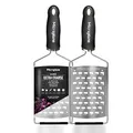Produktbild: Microplane Küchenreibe XL-Grob für Kartoffel, Käse, Kohl, Gurke, Kürbis und Zucchini in Schwarz mit Edelstahlklingen - Made in USA