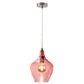 Produktbild: Glas Pendelleuchte pink Esszimmer Lampe hängend Retro Hängelampe Wohnzimmer Vintage, 1x E27, DxH 20 x 150 cm
