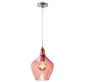 Produktbild: NOWA Hängeleuchte, Leuchtmittel nicht inklusive, Glas Pendelleuchte pink Esszimmer Lampe hängend Retro