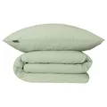 Produktbild: Schiesser Bettwäscheset Laura | 2-teilig | Uni | edler Perkal - Seersucker aus 100% Baumwolle | Oeko-Tex Zertifiziert | Reißverschluss | 135x200cm + 80x80cm | Hellgrün