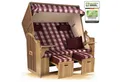 Produktbild: Strandkorb Hanse Strandkorb Strandkorb Ostsee XXL 2,5-Sitzer Volllieger Beige Rot, BxTxH: 150x80x160 cm, Ostsee XXL Volllieger, Ostsee 2,5-Sitzer Modell 2025, Stabiles Wacholder mit handgefertigtem Polyrattangeflecht