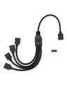 Produktbild: QWORK® ARGB splitterkabel, 5 V, 3-polig, argb splitter, 1 buchse auf 4 stecker, 30cm, für CPU-Kühler und 5 V ARGB-Lüfter