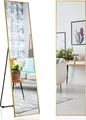 Produktbild: COSTWAY 160 x 40 cm Ganzkörperspiegel, 2 in 1 Standspiegel und Wandspiegel, Ankleidespiegel, Garderobenspiegel für Schlafzimmer, Wohnzimmer und Eingangsbereich, Gold