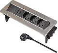 Produktbild: Brennenstuhl Indesk Power Tischsteckdosenleiste 3fach USB 2 m Alu