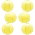 Produktbild: 6 Stück Papierlaterne Gelb 30 cm Hängende Runde Papierlaternen Faltbar Papier...