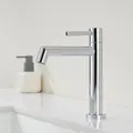 Produktbild: Ulytid Kaltwasserhahn, Chrom Wasserhahn Bad, Einhebel Waschtischarmatur mit Abnehmbarer Sprudler, Badarmatur Wassersparend Auslauf HöHe 113 mm Einfache Installation, Edelstahl