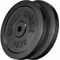 Produktbild: GORILLA SPORTS® Hantelscheiben - Set/Einzeln, 0,5, 1,25, 2, 2,5, 5, 10, 15, 20, 25, 30 kg Gewichte, 30/31 mm, Gusseisen, Silber/Schwarz - Gewichtsscheiben, Bumper Plates