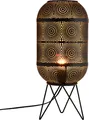 Produktbild: Marrakesch Tischlampe Nachttischlampe 45cm groß | Aesthetic Deko Lampe Stehlampe im Wohnzimmer Schlafzimmer oder Kinderzimmer | Moderne Tischleuchte Sankos aus Metall schwarz gold E27 Lampenfassung