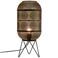 Produktbild: Marrakesch Tischlampe Nachttischlampe 45cm groß | Aesthetic Deko Lampe Stehlampe im Wohnzimmer Schlafzimmer oder Kinderzimmer | Moderne Tischleuchte Sankos aus Metall schwarz gold E27 Lampenfassung