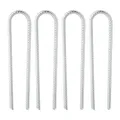 Produktbild: Relaxdays Bodenanker Trampolin, 4er Set, Erdanker U-Form, verzinkt, stabil, XXL Erdhaken, HxBxT: 30 x 7 x 1 cm, Silber