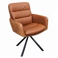 Produktbild: riess-ambiente Stuhl BIG GEORGE - cognac Echtleder Microfaser mit Armlehne Retro Drehbarer Design