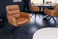 Produktbild: riess-ambiente Polsterstuhl BIG GEORGE cognac/schwarz - Echtleder & Microfaser, mit Armlehne (Einzelartikel, 1 St), 360° drehbar für flexibles Sitzen – ideal für Esszimmer oder Büro
