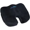Produktbild: Ergonomisches Sitzkissen, Memory Foam Mit Gel, Büro, Auto, Rollstuhl, Druckentlastendes Stuhlkissen, Schwarz - Relaxdays