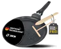Produktbild: DIVORY Crêpe-Pfanne 28 cm – Pizza Pfanne Antihaft, abnehmbarer Griff – Induktion – Crêpes, Pfannkuchen & Palatschinken, inkl. Teigverteiler & Holzschaufel – Frei von PFOA & PFOS